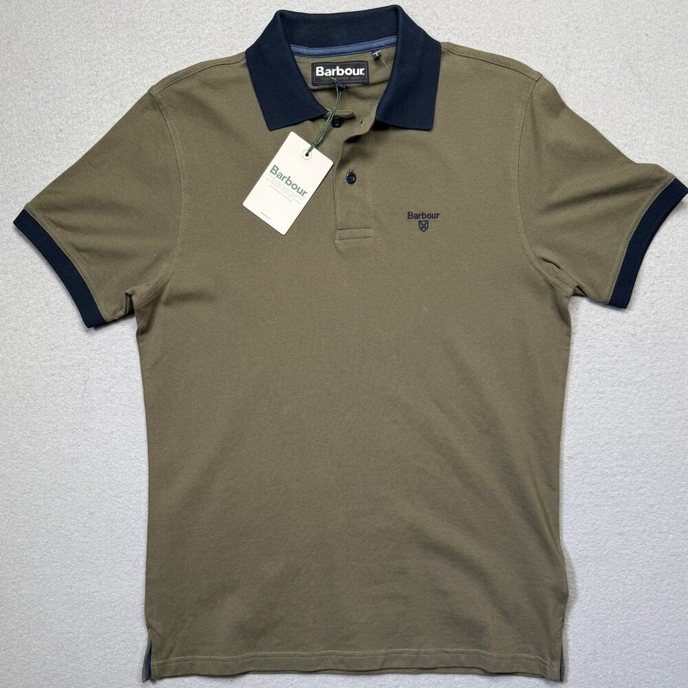 Barbour Men's Lynmouth Short Sleeve Polo Shirt Uniform Green Small $95